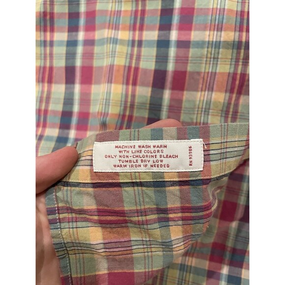 Brooks Brothers Plaid Shirt Mens Sz XL Button Up Long Sleeve Multi Color Red - Picture 11 of 12